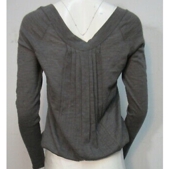 Miu Miu Grey Pleated Front Elastic Waist Sweater - Picture 3 of 4